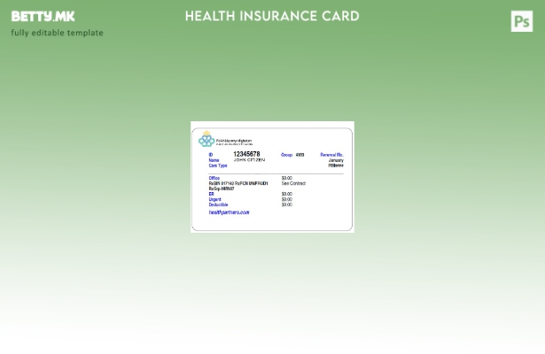 Модерен стил Шаблон за картичка за здравствено осигурување Шведска